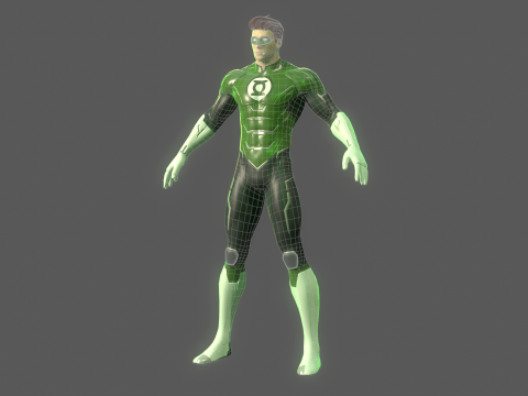 Green Lantern Hal Jordan Rig 3Dモデル