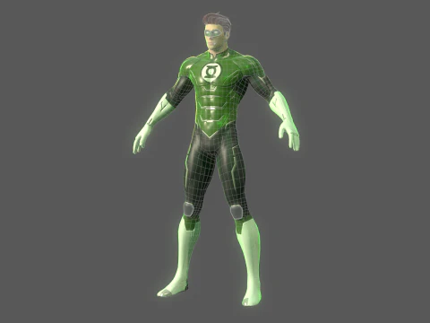 Green Lantern Hal Jordan Rig 3D Model