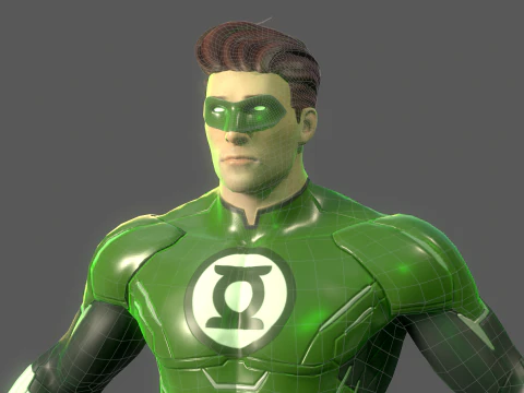 Green Lantern Hal Jordan Rig 3D Model