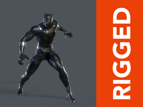 Black Panther Rig Modelo 3D
