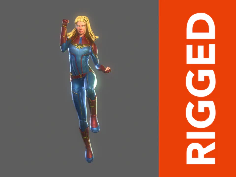 Capitan Marvel Rig Modello 3D
