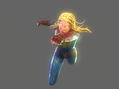 Captain Marvel Rig 3D Model