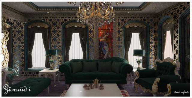 ottomanturkish style livingroom Modelo 3D .c4d .max .obj .3ds .fbx .stl .blend 
