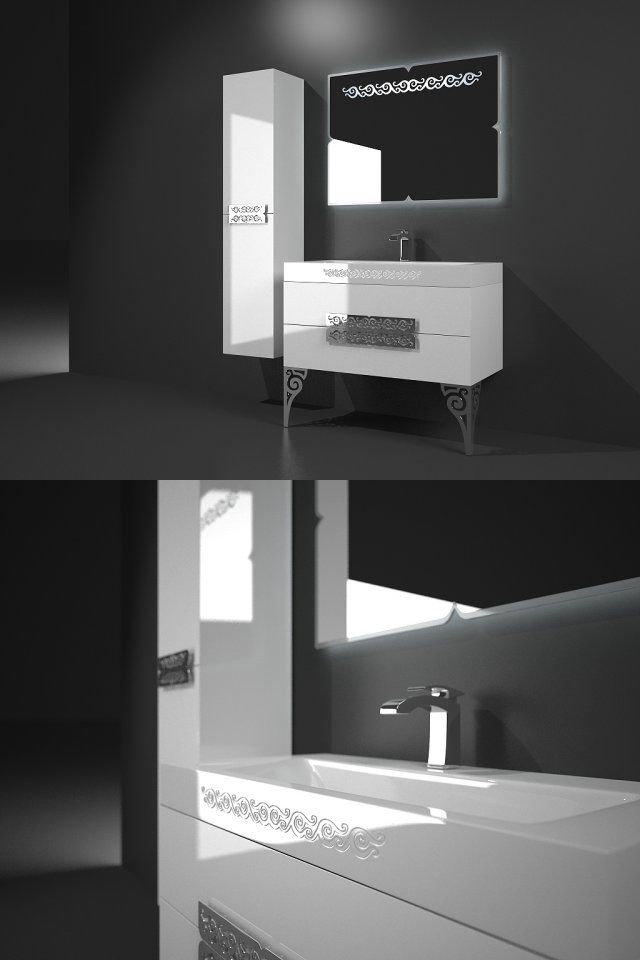 bathroom furniture coquille flow 3D Model .c4d .max .obj .3ds .fbx .stl .blend 