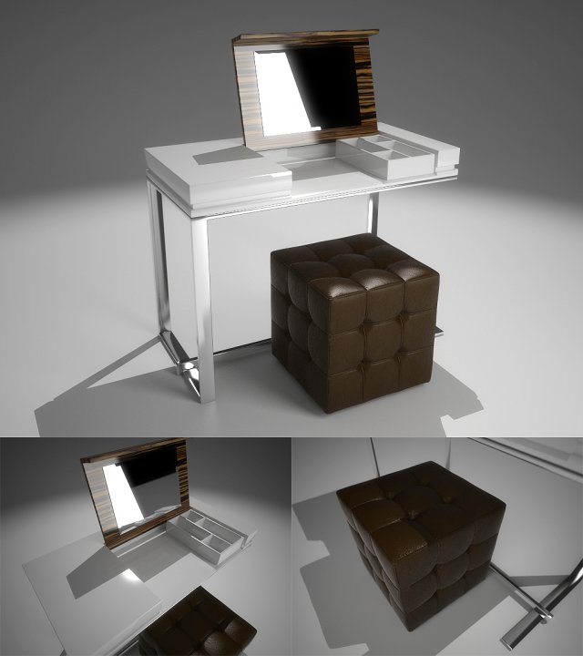 dressing table Model 3D .c4d .max .obj .3ds .fbx .stl .blend