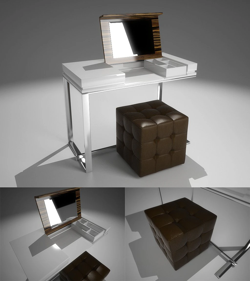 dressing table 3D Model .c4d .max .obj .3ds .fbx .stl .blend