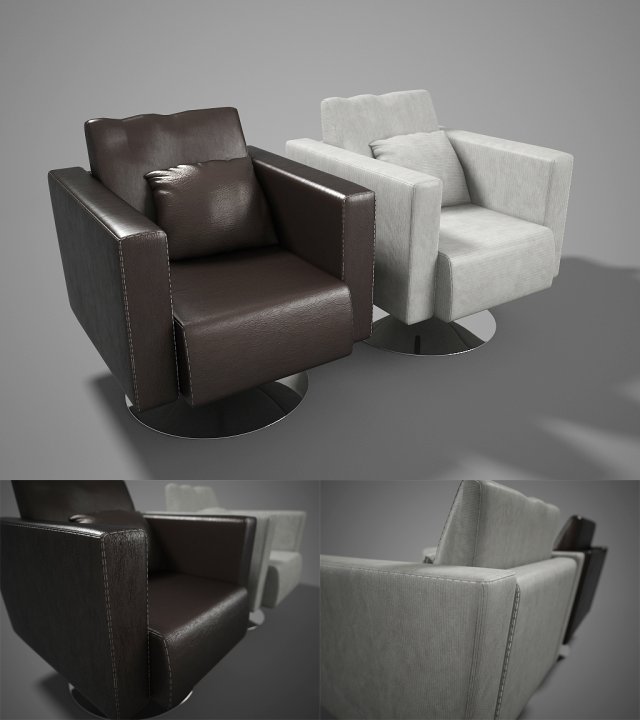 armchair 3D Model .c4d .max .obj .3ds .fbx .stl .blend 