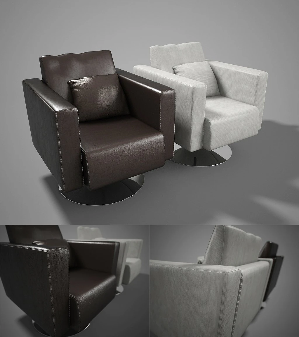 armchair 3D Model .c4d .max .obj .3ds .fbx .stl .blend 