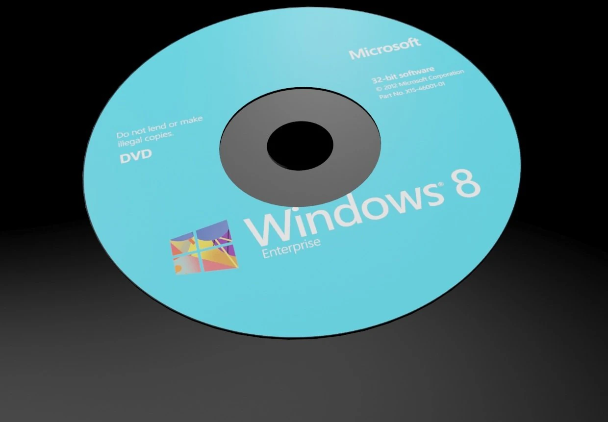 dvd windows 8 3D Model .c4d .max .obj .3ds .fbx .stl .blend 