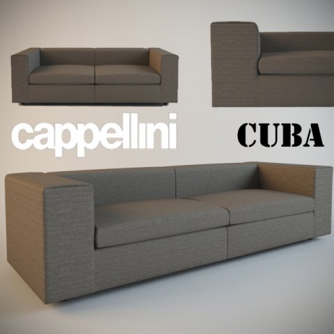 caba sofa cappellini Modello 3D .c4d .max .obj .3ds .fbx .stl .blend 