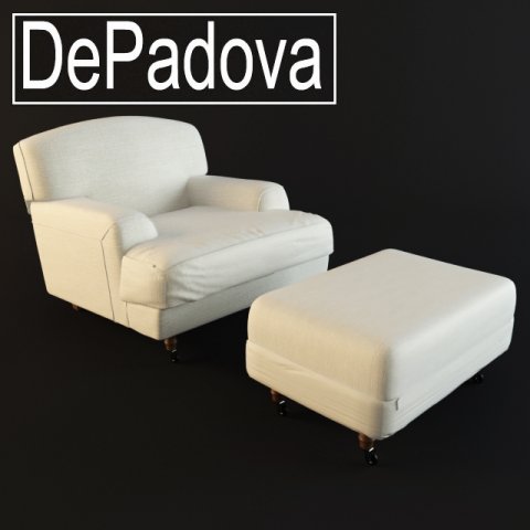 raffles armchair puff depadova 3D 模型 .c4d .max .obj .3ds .fbx .stl .blend 