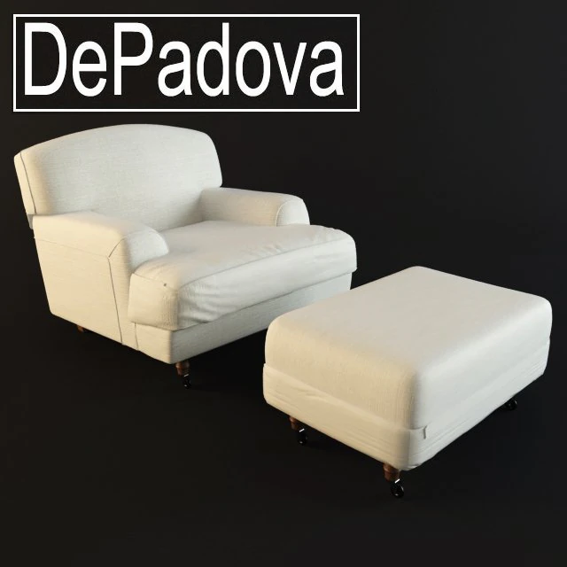 raffles armchair puff depadova 3D Model .c4d .max .obj .3ds .fbx .stl .blend 