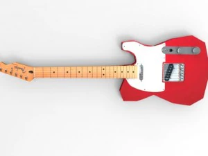 low poly guitar  fender telecaster 3D Model