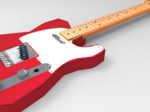 low poly guitar  fender telecaster 3D 模型