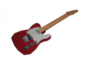 low poly guitar  fender telecaster 3D Model