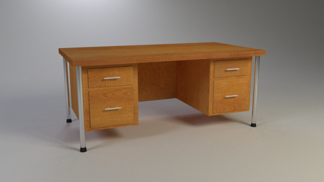 low poly desk 3D Model .c4d .max .obj .3ds .fbx .stl .blend 