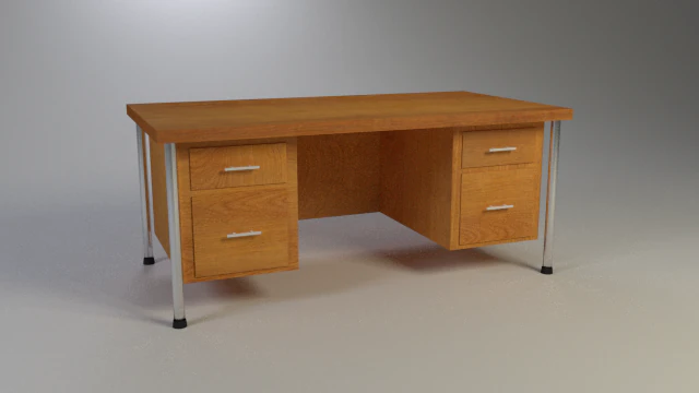 low poly desk 3D Model .c4d .max .obj .3ds .fbx .stl .blend