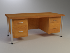 low poly desk Modèle 3D