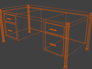 low poly desk 3D Model