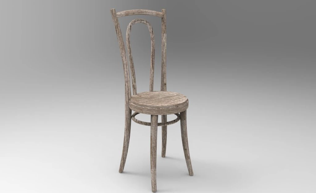 old wooden chair 3D Model .c4d .max .obj .3ds .fbx .stl .blend