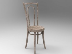 old wooden chair Modèle 3D