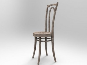 old wooden chair Modelo 3D