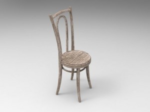 old wooden chair Modelo 3D