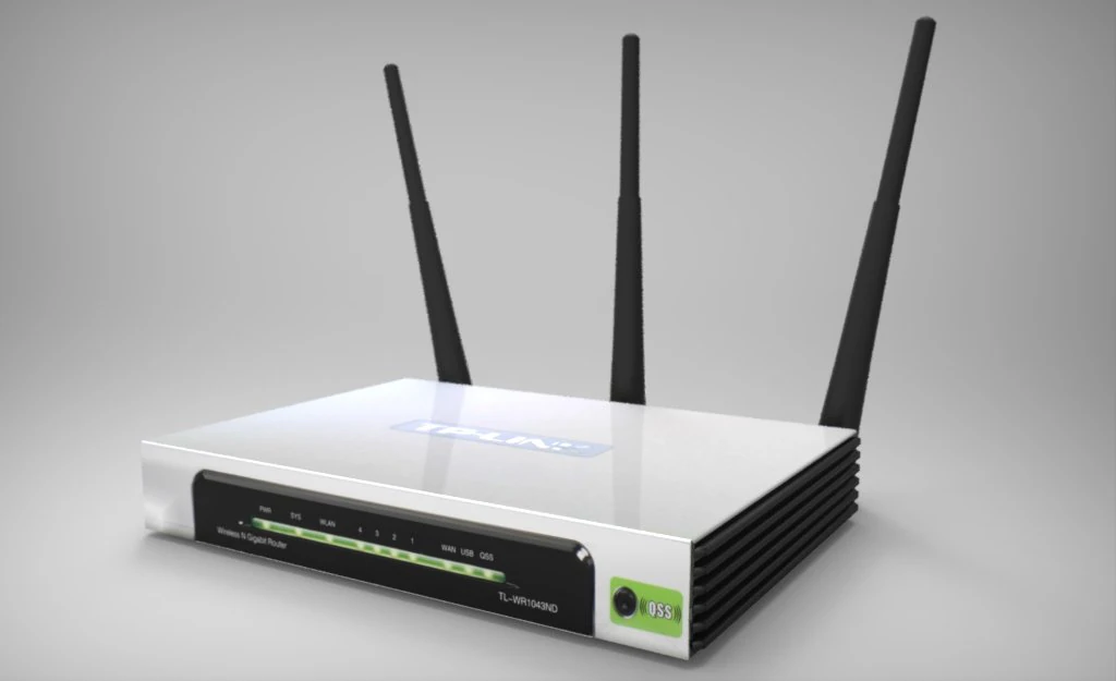tplink tlwr1034nd router 3d low poly model 3D Model .c4d .max .obj .3ds .fbx .stl .blend 