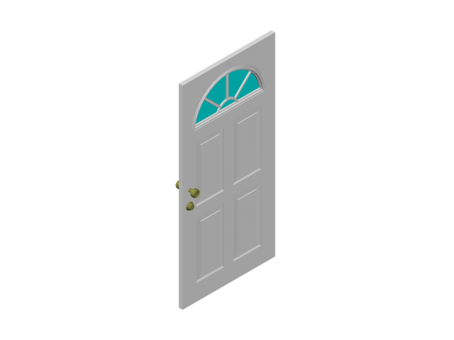 white door 3D Model .c4d .max .obj .3ds .fbx .stl .blend 