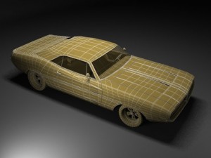 dodge charger 1969 low poly Modèle 3D