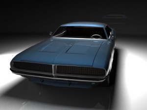 dodge charger 1969 low poly Modèle 3D