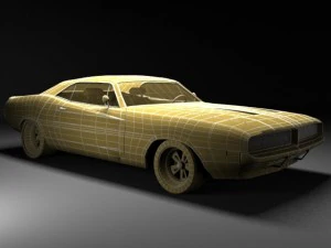 dodge charger 1969 low poly 3D Model