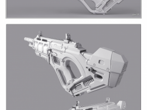futuristic rifle Model 3D