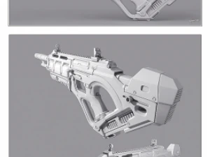 futuristic rifle 3D Model
