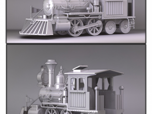 classic steam train 3D Model
