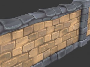 tiling stone walls 01 3D Модель