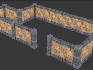 tiling stone walls 01 3D Model
