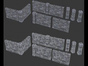 tiling stone walls 02 Modello 3D