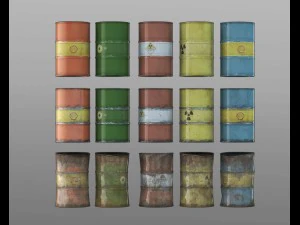 15 barrel variations 3D Model