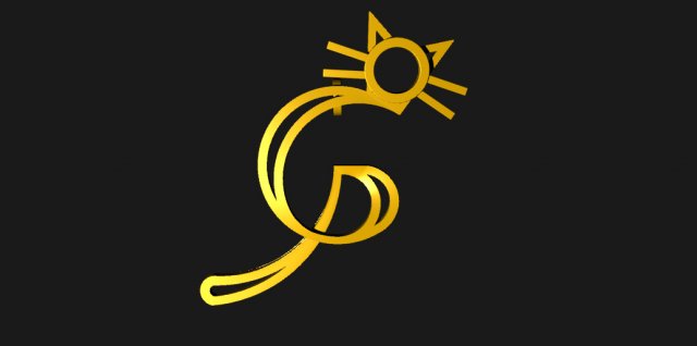 gp cat pendant 3D-printmodel .c4d .max .obj .3ds .fbx .stl .blend 