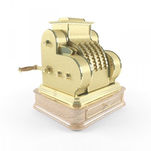 antique cash register 3D Модель .c4d .max .obj .3ds .fbx .stl .blend 
