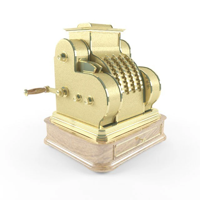 antique cash register 3D Model .c4d .max .obj .3ds .fbx .stl .blend 