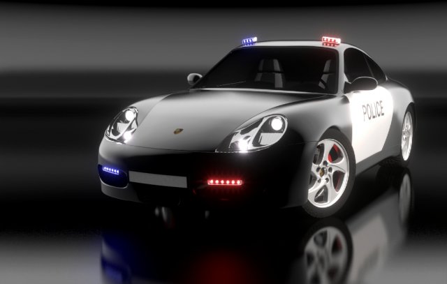 porsche 911 carrera  police 3D Model .c4d .max .obj .3ds .fbx .stl .blend 