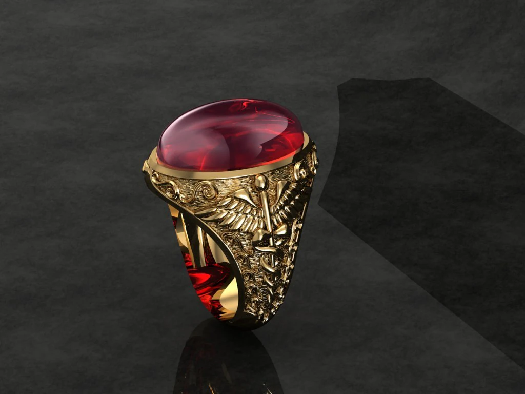 caduceus ring 3D Model .c4d .max .obj .3ds .fbx .stl .blend 