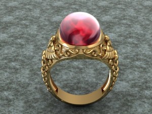 caduceus ring 3D Modell