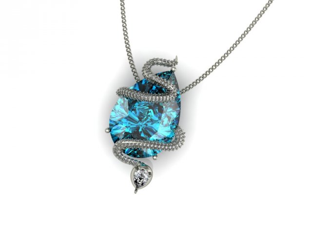 snake pendadnt 3D 모델 .c4d .max .obj .3ds .fbx .stl .blend 