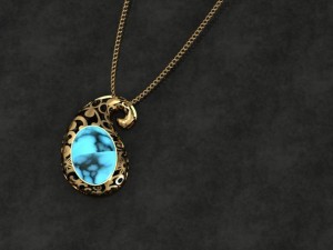 paisley turquoise pendant 3D-Modell