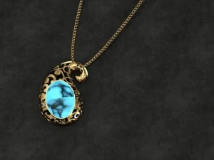 ciondolo turchese paisley Modello 3D