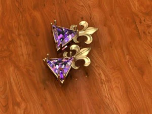 クラウンペンダントイヤリング 3Dモデル