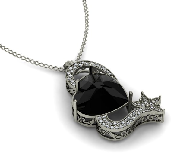 heart onyx pendant 3D Модель .c4d .max .obj .3ds .fbx .stl .blend 